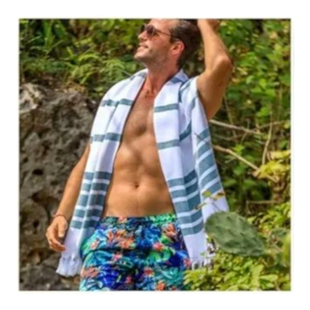 TROY Authentic Turkish Stripes‎ Spa Gym Bath Beach Towel 100 X 175 Cm NEW